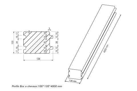 Bardage Mélèze Faux claire-voie 27 x 125 utile 